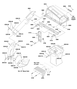 Triple Catcher Diagram and Parts List for 7600125  Briggs and Stratton Lawn Tractor Accessories